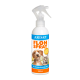 Flasche ARDAP Flohspray für Haustiere, mit einem Hund und einer Katze auf dem Etikett, mit einem Fassungsvermögen von 250 ml und Anwendungshinweisen in Deutsch.