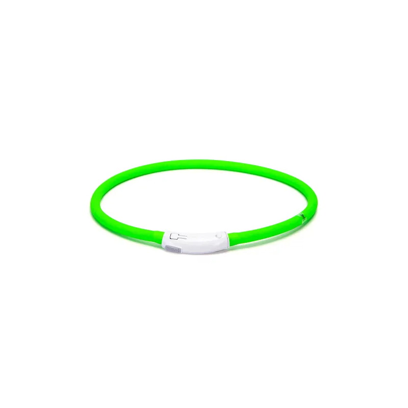 nobleza LED-Hundehalsband aus flexiblem Silikon – Zuschneidbar, Leicht, 3 Leuchtmodi grün