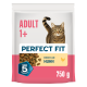 Perfect Fit Adult (1+) Katzenfuttertüte mit Katzenfoto, Kroketten, 'Reich an Huhn', 750 g, 5-Formel-Abzeichen.