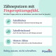 Zwei Hände mit grauen und rosa Silikon-Fingerbürsten für Haustiere; Text 'Pawlie's' und große Überschrift 'PERFEKTE PASSFORM'.