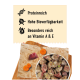 Eine Haustierschüssel, gefüllt mit Fleischstücken, umgeben von Spinat, Hafer und zwei Karotten, mit der Aufschrift "DIBO" und dem Slogan "Für die Besten das Beste."