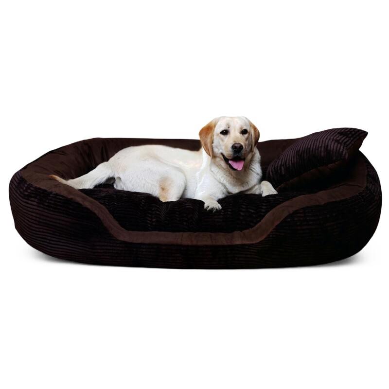 Tierlando Hundebett PHILIP SOFT Cord Velours 110 140 170cm XL XXL XXXL Hundesofa braun 1,1 m, 25 cm, 80 cm
