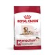 Sac de nourriture pour chien Royal Canin Medium Ageing 10+ mettant en avant un chien senior, avec un texte soulignant le soutien à la masse musculaire et le soutien à la vitalité tout au long de la vie.