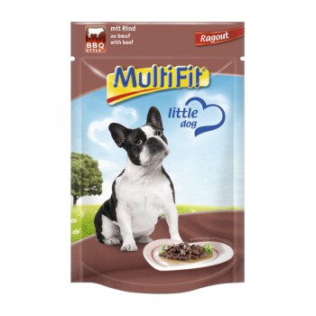 MultiFit Adult Little Dog Pouch Ragout 24x100g Rind