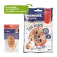 Pet snacks image showing "Fun Snack Chew Ball" with a smiling corgi and "KAUBALL" package, featuring "New DESIGN, same QUALITY."