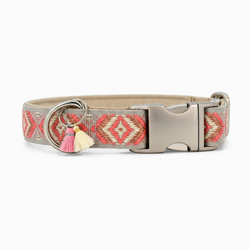 THE DOG IDEA Boho-Chic Halsband Coral