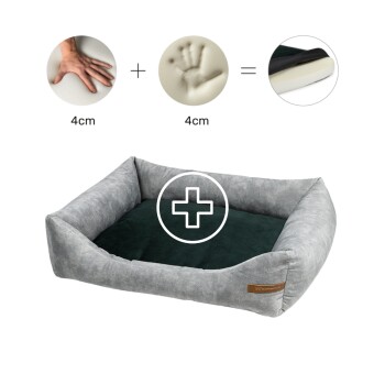 Otto Orthopädisches Hundebett Grau S-XL dunkelgrün L