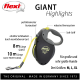 Flexi Giant 8m ausziehbare Hundeleine in Neon-Gelb, mit einer robusten Bremse und einem weichen Griff, ideal für große Hunde.
