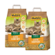 Deux sacs de litière pour chats MultiFit Corn Comfort, présentant des images de deux chats sur le devant, avec les étiquettes "KLUMPEND" et "CORN COMFORT".