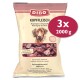 DIBO Kopffleisch-Hundefutterverpackung, mit gemischtem Kopf-Fleisch, 2000 g, mit Text, der ausgewogene Ernährung für gesunde Knochen hervorhebt.
