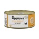Applaws natürliche Katzenfutterdose mit Hähnchenbrust und Käse in Brühe, 70g, mit einem Pfotenabdruck-Logo und einer Silhouette einer Katze.