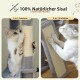 Katze ruht in einem grauen, fächerförmigen Katzenhaus mit den Maßen 30 cm/11,8", aus einem Online-Tierfachgeschäft.
