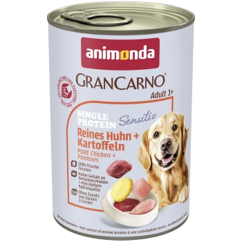 Dose Animonda GranCarno Hundefutter, Single Protein 'Reines Huhn + Kartoffeln' (Huhn + Kartoffeln), Adult 1+, Golden Retriever