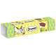 Dreamies Katzenleckerlis Verpackung mit einer verspielten Katzenillustration auf einem hellgelben Hintergrund, beschriftet mit "Seasons Treatings," mit zwei 60g Packungen.