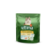 Sac vert de nourriture pour chats Ultima avec une image de chat, étiqueté "Appetito Difficile," avec des détails sur les ingrédients et les bienfaits nutritionnels.