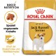 Royal Canin Adult Jack Russell Terrier Hundefuttertüte mit einem Jack Russell Bild und Text zur rassespezifischen Ernährung.
