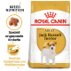 Royal Canin Adult Jack Russell Terrier Hundefuttertüte mit einem Jack Russell Bild und Text zur rassespezifischen Ernährung.