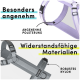 Bild, das die soziale Verantwortung eines Tiergeschäfts fördert, mit deutschem Text: "Wir unterstützen Tierheime" und "100% VEGAN," plus einem PETA-Logo.