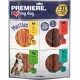 Premiere I love my dog Meaties value pack featuring four flavors: chicken, beef, rabbit, and duck, each with 95% meat content.