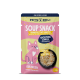 PETS DELI Suppensnack für Katzen, mit Hähnchenfilet und Karotte, Verdauungskomplex und einer Schüssel mit dem Futter auf der Verpackung.