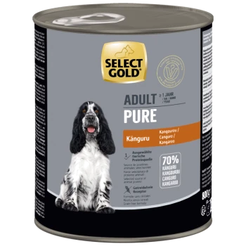 Boîte de nourriture pour chien Select Gold Adult Pure saveur kangourou, 70 % de viande de kangourou, sans céréales, 800 g.