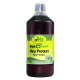 Flasche cdVet EquiGreen Heu Protect, ein natürliches Heuschutzprodukt, mit einem grünen und gelben Etikett mit dem Text "100% Natur".