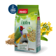 PANTO Exoten Vogelfutterbeutel mit bunten Vögeln, Körnern und Blumen; Höhepunkte sind Vitamine A, D und Mineralien.