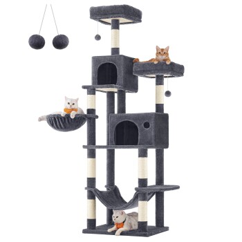 Katzenbaum XXL 199cm hellgrau dunkelgrau