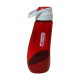 Rote Haustier-Wasserflasche mit einem weißen Deckel, mit dem Kurgo-Logo und dem Satz "go together."