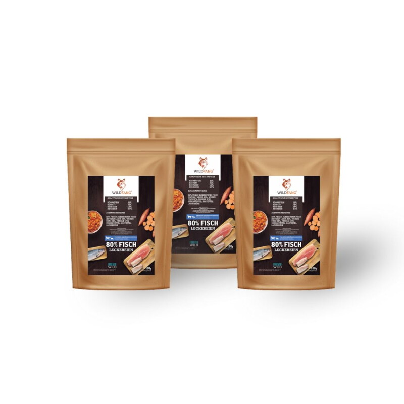 Wildfang Snacks mit 80 % Fisch - getreidefrei 3x70 g