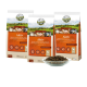 Drei Säcke BELLIOR Premium Pur Hundefutter, gekennzeichnet mit 'Aktiv' (je 2,5 kg) mit einer Schüssel Trockenfutter davor, mit ernährungsphysiologischen Vorteilen.