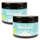 Zwei Gläser 'Denta Vital Sticks' für Hunde, als Nahrungsergänzungsmittel gekennzeichnet, mit einem hellblauen Design und Text in deutscher Sprache.