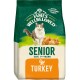 Bag of James Wellbeloved Senior Cat food for cats aged 7+, featuring a turkey flavor, with images of a long-haired and a ginger cat.