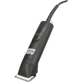 Schwarzer Haustierpflegeclipper mit einem roten Power-Knopf und einer weißen Klinge, mit dem Markennamen 'Andis' und dem 'AGC2 Special'-Logo.