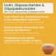 "Inulin, Oligosacchariden & Oligogalakturoniden" gelbes Infofeld listet Darmvorteile (DE/EN) und eine Schüssel mit braunem Püree.