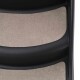 Schwarze Haustiertreppe mit drei beigen, mit Teppich bezogenen Stufen, entworfen für kleine Haustiere, um leicht höhere Oberflächen zu erreichen.