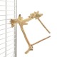 Natürlicher Holzvogelstange, die an einem Metallkäfig befestigt ist, mit mehreren Ästen zum Klettern und Ausruhen.