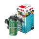 EHEIM Aquaball 60 Innenfilter in grün, mit modularer Bauweise, verstellbarem Pumpenkopf und Verpackung, die Funktionen und Spezifikationen anzeigt.