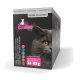 Hochwertige Katzenfutterbox mit dem Gesicht einer grauen Katze, beschriftet mit "PURRRR COLLECTION I", enthält 12 x 85 g Beutel, getreidefrei, hergestellt in Deutschland.