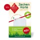 Verpackung der Chrono Balance Zeckenentfernungskarte mit einer weißen Karte und deutschem Text: "Zecken Karte - Entfernen von Zecken einfach - schnell - sanft."