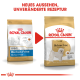 Zwei Säcke Royal Canin Bichon Frise Hundefutter mit einem neuen Design und unverändertem Rezept. Text: "NEUES AUSSEHEN, UNVERÄNDERTE REZEPTUR."
