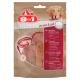 Opakowanie przysmaków dla psów 8in1 Fillets pro skin & coat, zawierające premium przekąski z kurczaka wzbogacone olejem lnianym dla błyszczącej sierści.