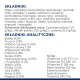 Lista składników karmy dla zwierząt, w tym kurczak (22%), białka roślinne, minerały i różne witaminy, z szczegółami analitycznymi.