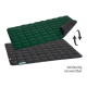 Schwarze Haustiermatte mit gestepptem Design, beschriftet mit "Doctor Bark", mit Text über Haltbarkeit, Hygiene und Waschbarkeit.