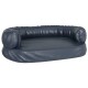 Marineblaues Hundebett mit einem gepolsterten, runden Design und erhöhten Seiten für Komfort.