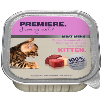 Meat Menu pour chatons, 16 x 100 g Mélange de viandes