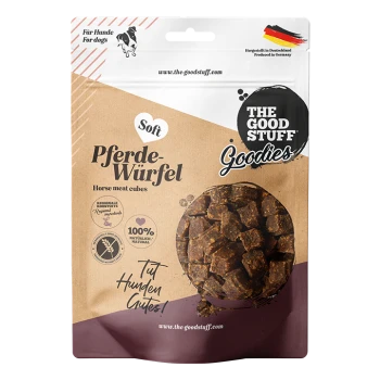 'Pferde-Würfel' Hundeleckerlis in Tüte – The Good Stuff Goodies: weiche Pferdefleisch-Würfel, 100% natürlich, hergestellt in Deutschland.