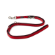 Rot-schwarze gepolsterte Hundeleine mit Metallclips und einem "Wolters"-Etikett auf weißem Hintergrund.