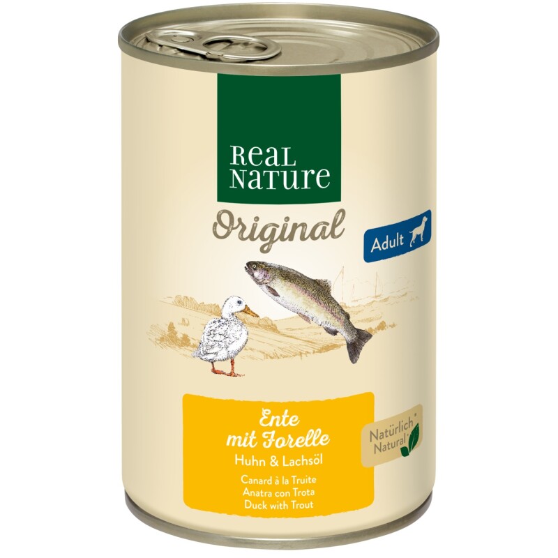 REAL NATURE Adult Canard à la truite 12x400 g