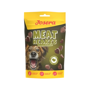 Josera Meat Hearts weiche Trainingssnacks für Hunde, getreide- und zuckerfrei, Truthahngeschmack, perfekt zum Training.